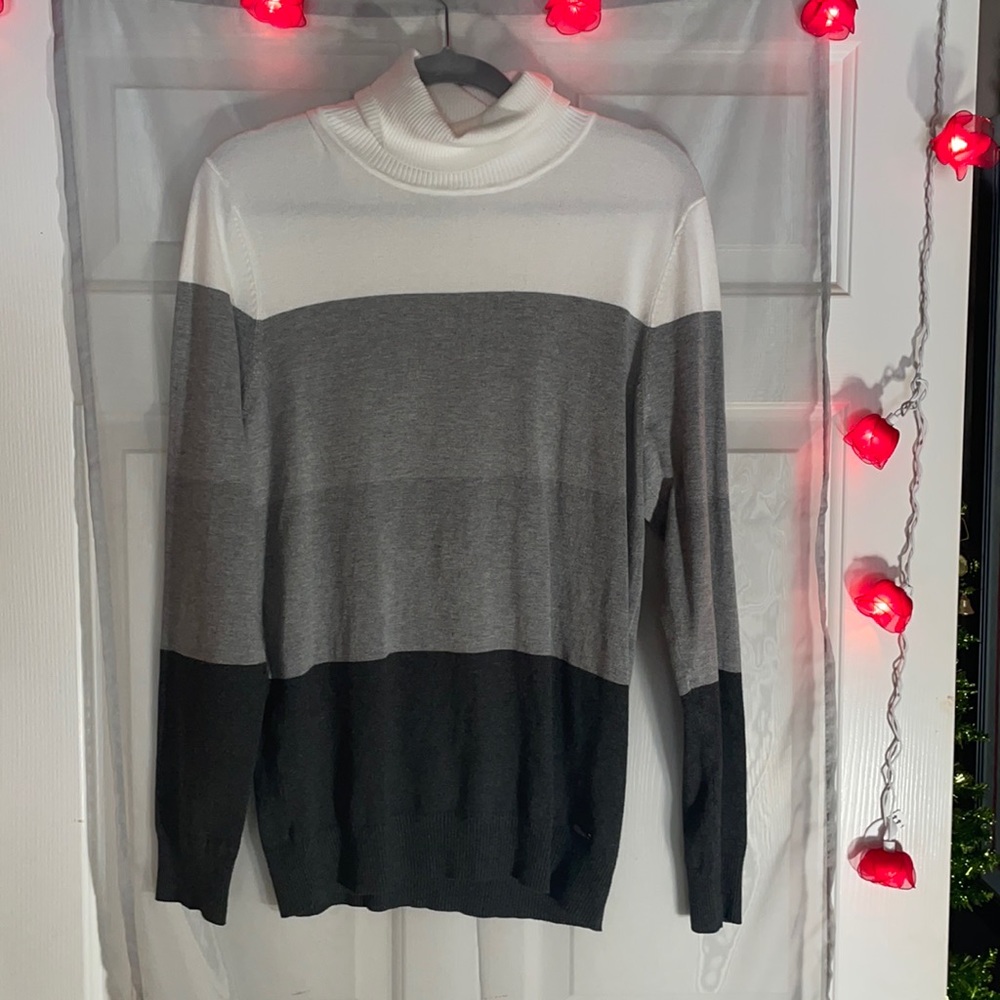 Calvin Klein Women’s Sweater Soft Black White Gray
